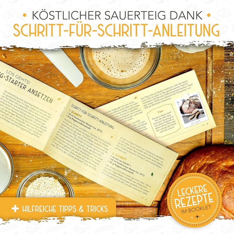 2x 600ml Starter Set - Gärglas mit Spatel und Thermometer
