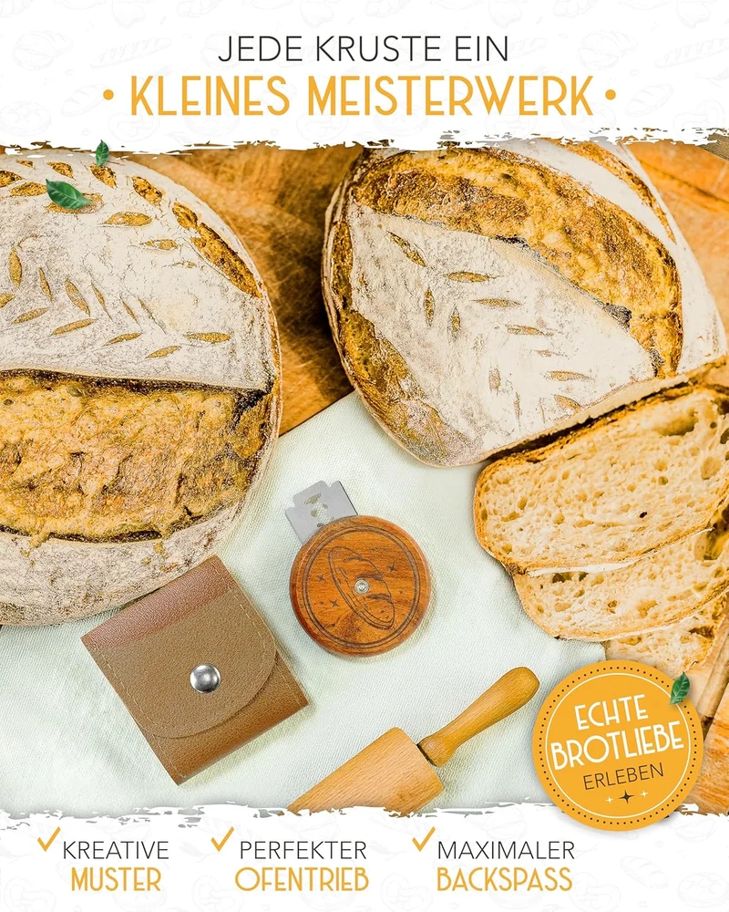 Teigmesser mit rundem Holzgriff