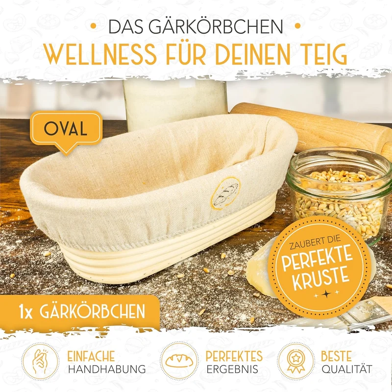 28cm Gärkorb oval inkl. Gärtuch