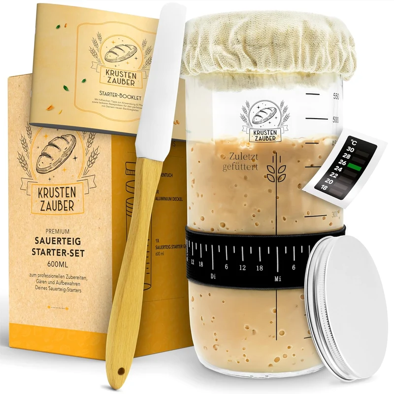 600ml Starter Set - Gärglas mit Spatel und Thermometer