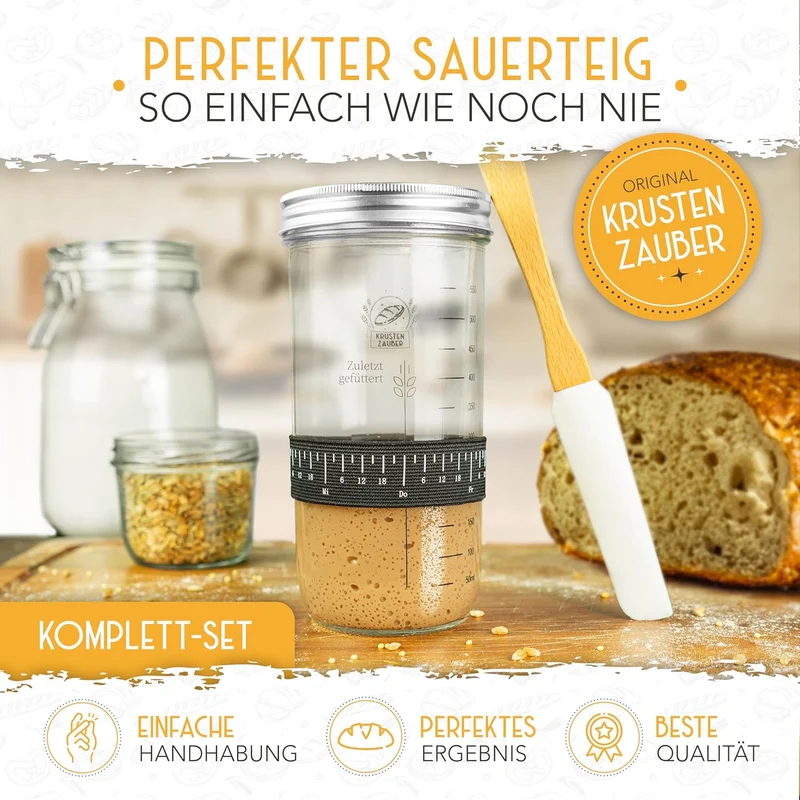 600ml Starter Set - Gärglas mit Spatel und Thermometer