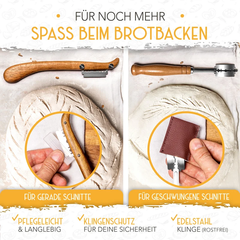 Gärkorb-Set + 2x Bäckermesser
