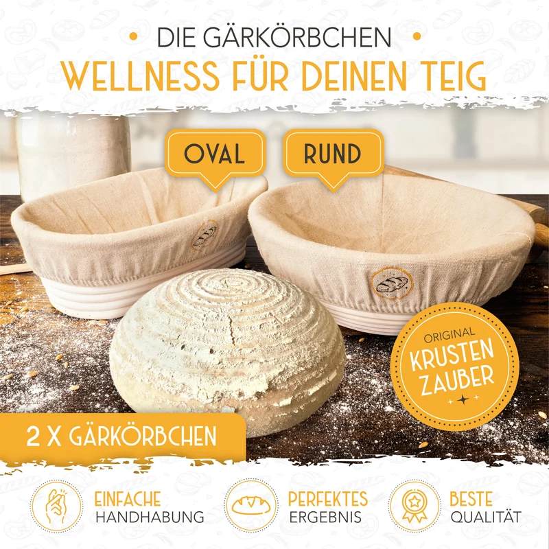 Gärkorb-Set + 2x Bäckermesser