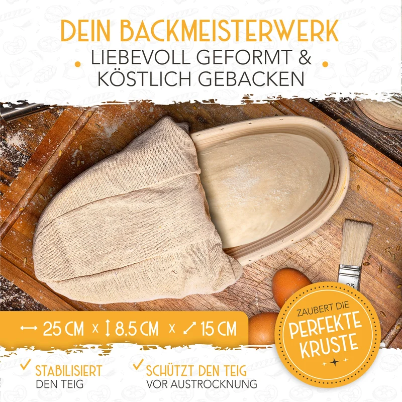 Gärkorb-Set + 2x Bäckermesser