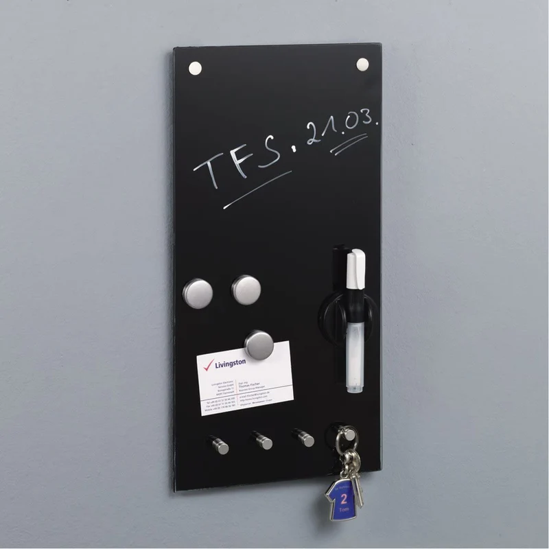 Magnetisch Whiteboard schwarz 20x40 cm Zeller