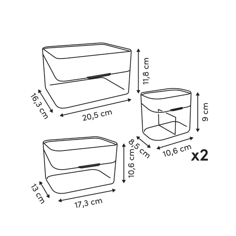 Badkamer bakjes 4-delige set Five®