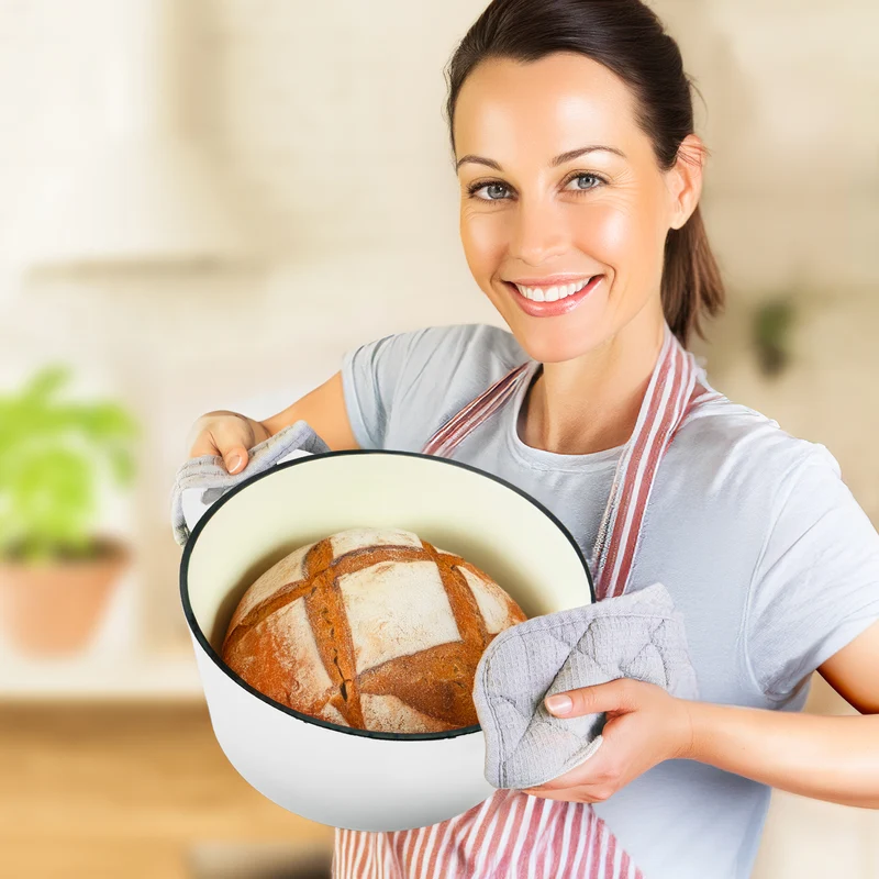 Gusseisen Emaille Brotbacktopf 4,7l mit Gärkorb