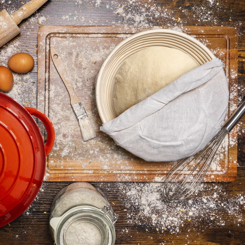 Gusseisen Emaille Brotbacktopf 4,7l mit Gärkorb