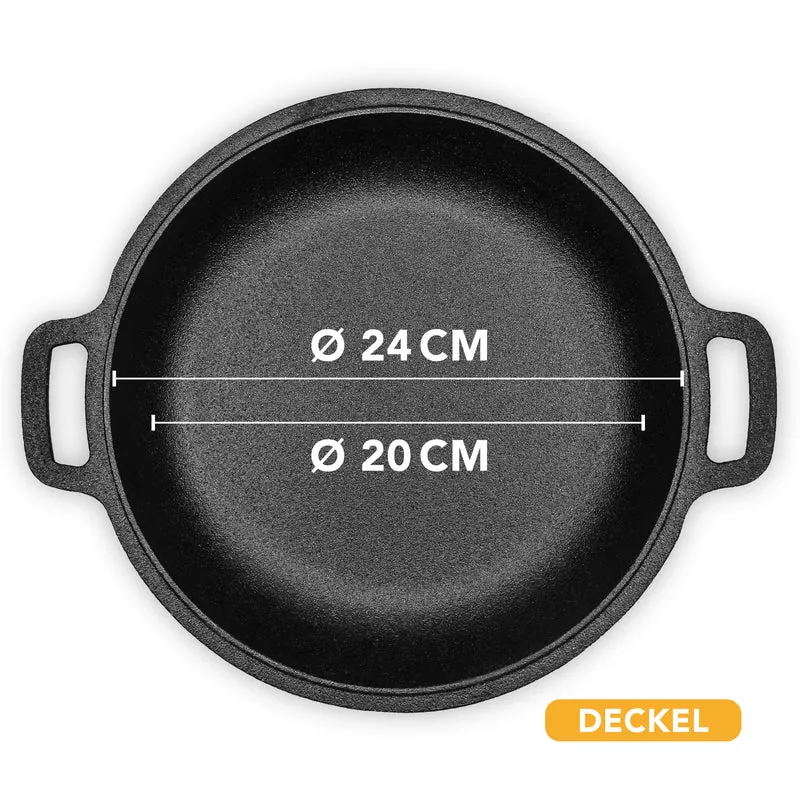2-in-1 Gusseisen Brotbacktopf 4,7l mit Deckel und Gärkorb