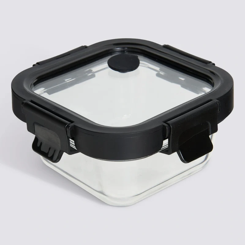 Vierkant vershoudbakje glas 320 ml Five®