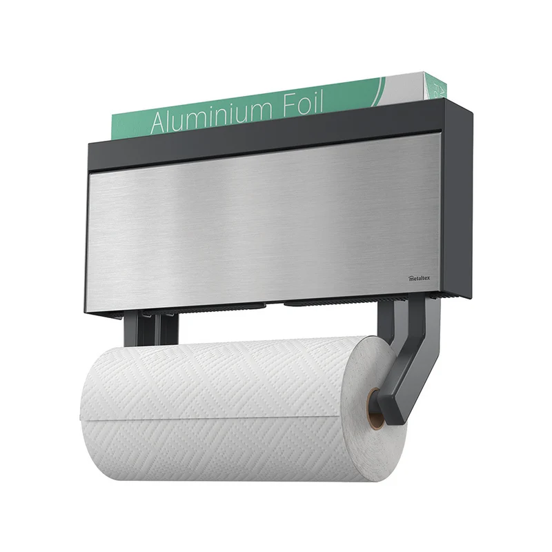 Küchenrollen- und Folienhalter mit Schneidehilfe Metaltex