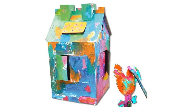 Großes Papphaus ‘Homie’ | begehbares Spielhaus | B 90 x L 73 x H 125 cm | kreative Spielidee | Made in Germany