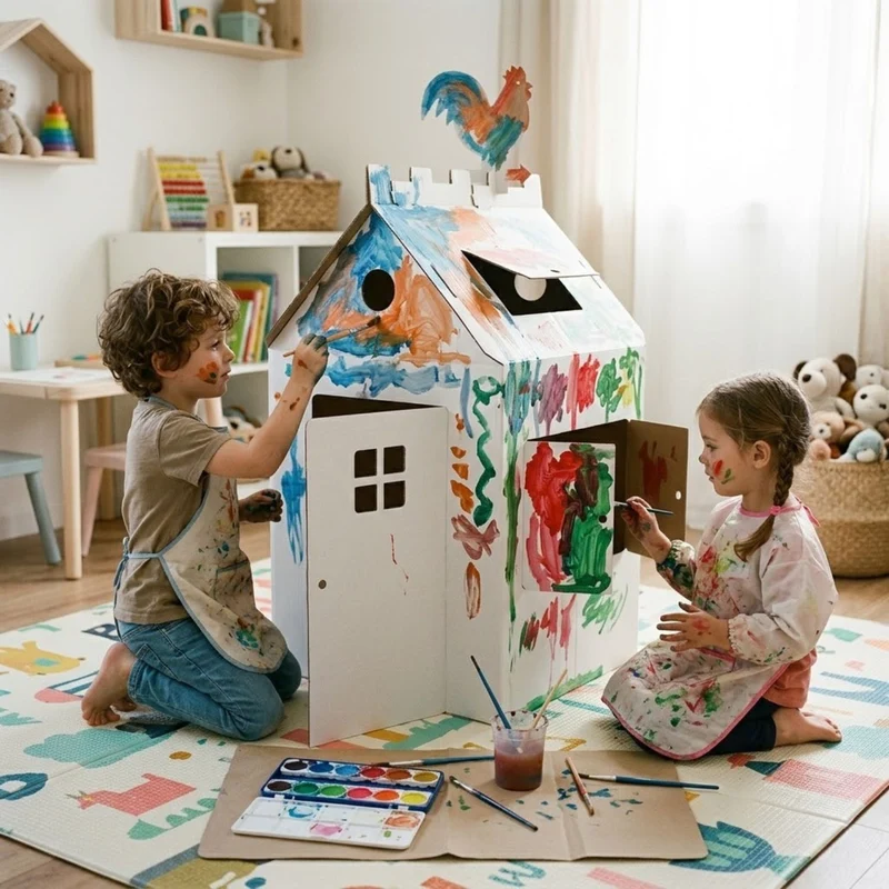 Großes Papphaus ‘Homie’ | begehbares Spielhaus | B 90 x L 73 x H 125 cm | kreative Spielidee | Made in Germany
