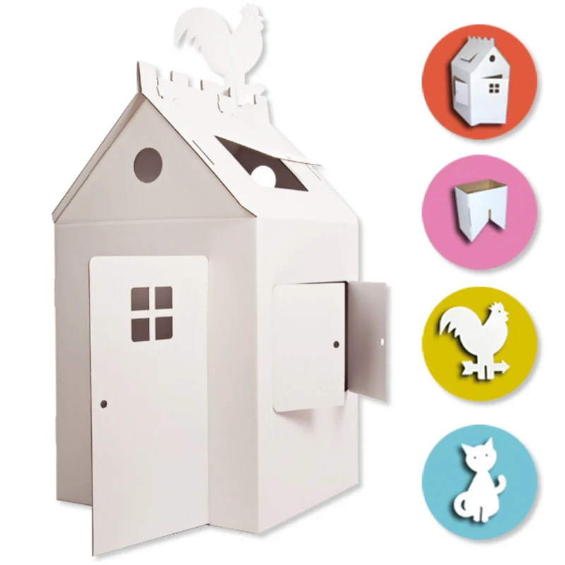 Großes Papphaus ‘Homie’ | begehbares Spielhaus | B 90 x L 73 x H 125 cm | kreative Spielidee | Made in Germany