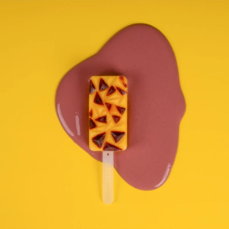 -Lurch- Eisform für Eis am Stiel "Triangle", Popsicles Silikon 2er Set mit Deckel wiederverwendbar