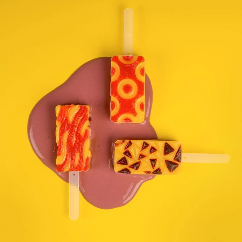 -Lurch- Eisform für Eis am Stiel "Wave", Popsicles Silikon 2er Set mit Deckel wiederverwendbar