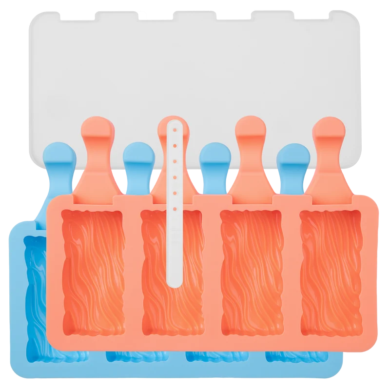 -Lurch- Eisform für Eis am Stiel "Wave", Popsicles Silikon 2er Set mit Deckel wiederverwendbar
