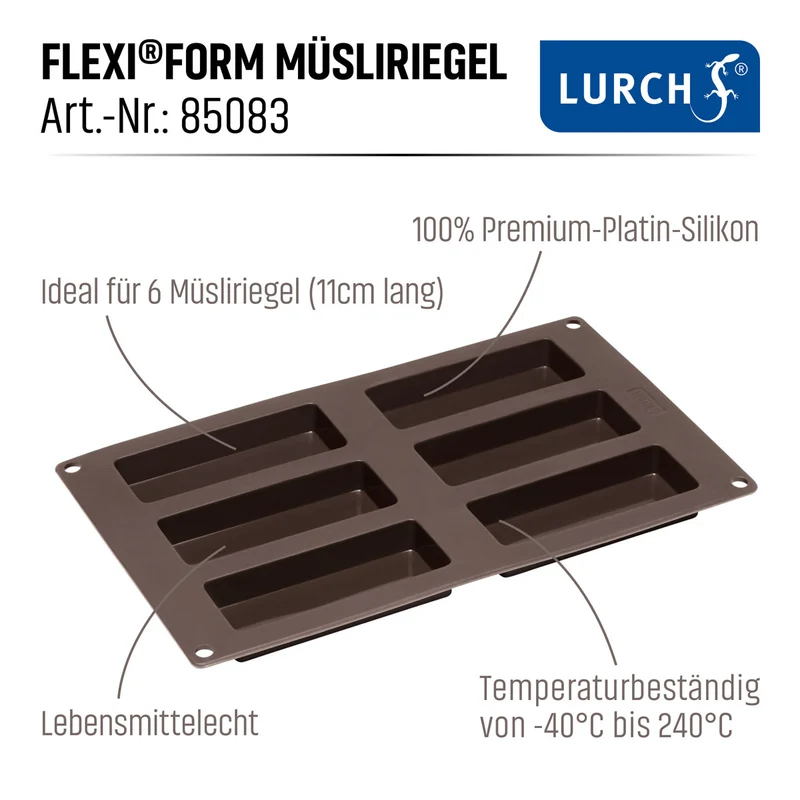 -LURCH- FlexiForm Müsliriegel mit Rezeptkarte 30x17,5cm 6fach