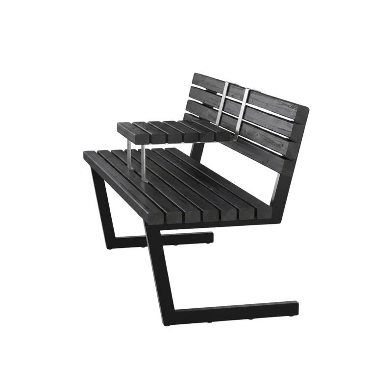 Gartenbank ‘Relax’ | L 150 x B 63,5 x H 82/46 | ThermoWood® oder schwarz | verschiedene Ausführungen | Beschläge feuerverzinkt | schwarz lackiert | Made in Europe