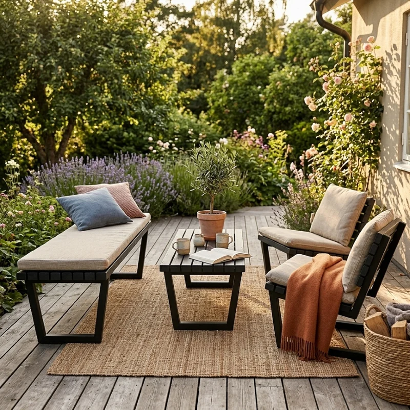 Gartenmöbel 'Siesta Living' | ThermoWood® | schwarz | verschiedene Ausführungen | verzinkter Stahl | Holz fungizidbehandelt | | Made in Europe