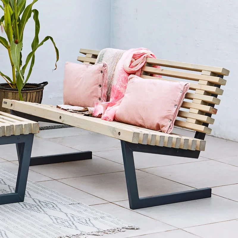Gartenmöbel-Set ‘Siesta’ | Holz / Metall | Treibholzfarbe / Schwarz | verschiedene Ausführungen | Made in Europe