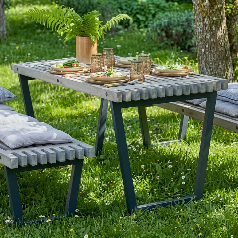 Gartenmöbel-Set ‘Siesta’ | Holz / Metall | Treibholzfarbe / Schwarz | verschiedene Ausführungen | Made in Europe
