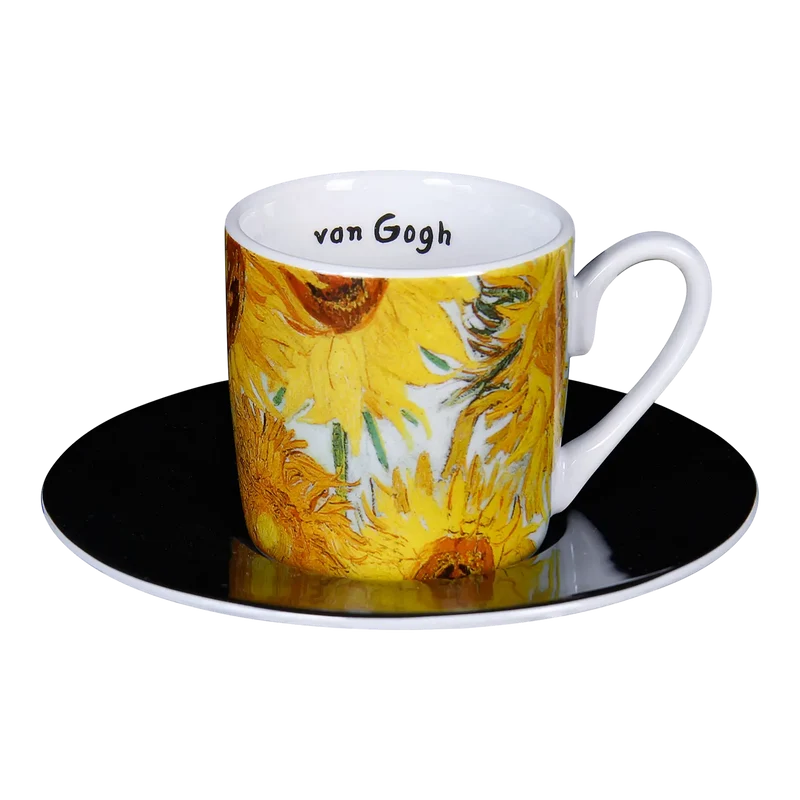 4 Espressotassen mit Künstlermotiven im Set