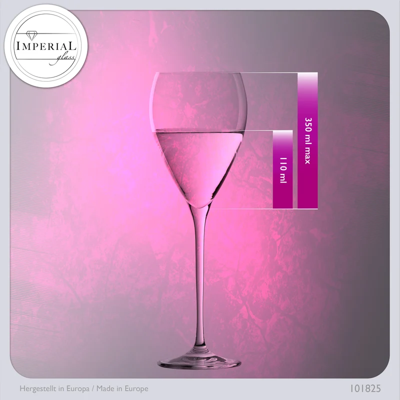 IMPERIAL glass Tropfenförmige Weißweingläser 350ml "Paris" Set 4-Teilig Weingläser aus Crystalline Glas