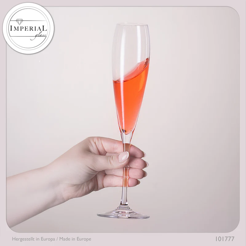 IMPERIAL glass Hohe Sektkelche 140ml (max. 192ml) "Paris" Set 2-Teilig Sektgläser aus Crystalline Glas Spülmaschinenfest