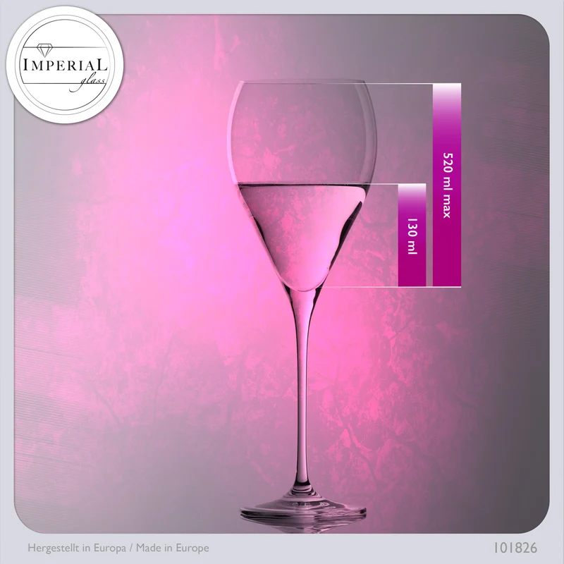 IMPERIAL glass Tropfenförmige Rotweingläser 520ml "Paris" Set 2-Teilig Weingläser aus Crystalline Glas