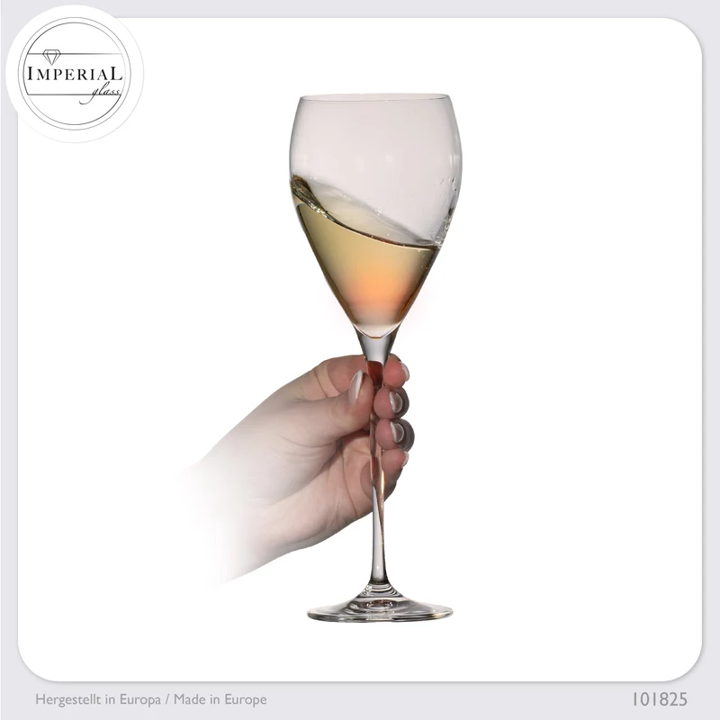 IMPERIAL glass Tropfenförmige Weißweingläser 350ml "Paris" Set 2-Teilig Weingläser aus Crystalline Glas