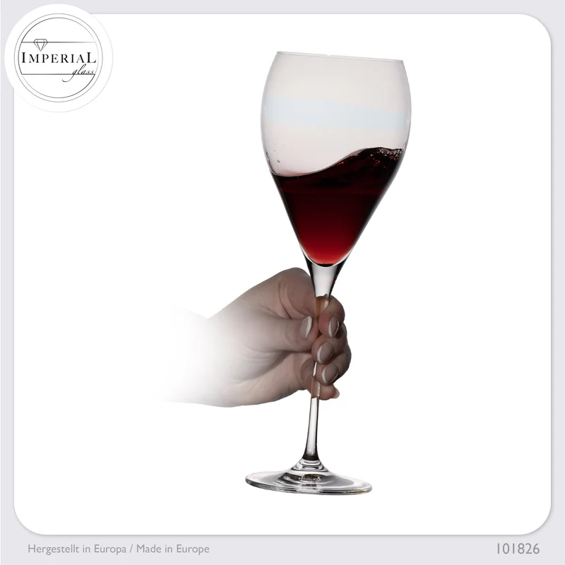 IMPERIAL glass Tropfenförmige Rotweingläser 520ml "Paris" Set 6-Teilig Weingläser aus Crystalline Glas