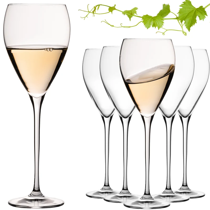 IMPERIAL glass Tropfenförmige Weißweingläser 350ml "Paris" Set 6-Teilig Weingläser aus Crystalline Glas