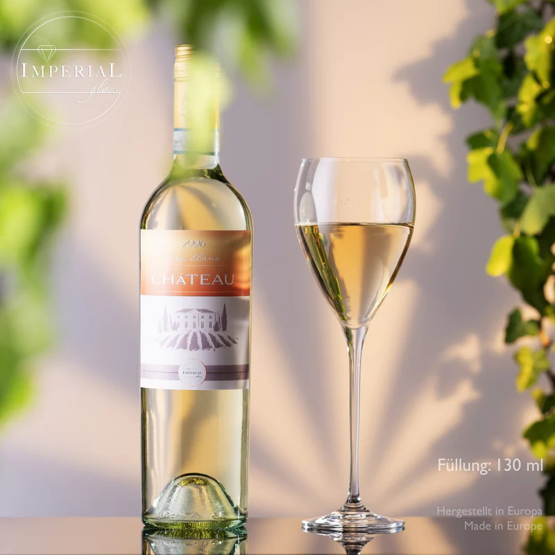 IMPERIAL glass Tropfenförmige Weißweingläser 350ml "Paris" Set 6-Teilig Weingläser aus Crystalline Glas