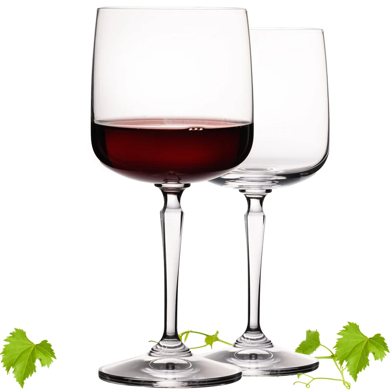 IMPERIAL glass Eckige Weingläser 380ml Set 2-Teilig "Rio" Rotweingläser aus Crystalline Glas