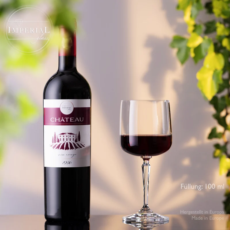 IMPERIAL glass Eckige Weingläser 380ml Set 2-Teilig "Rio" Rotweingläser aus Crystalline Glas