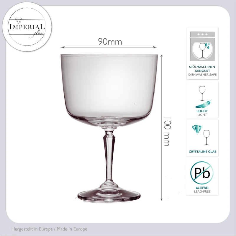 IMPERIAL glass Dessertschalen Set 4x Dessertglas auf Fuß aus Crystalline Glas, spülmaschinengeeignet Serie "Rio"