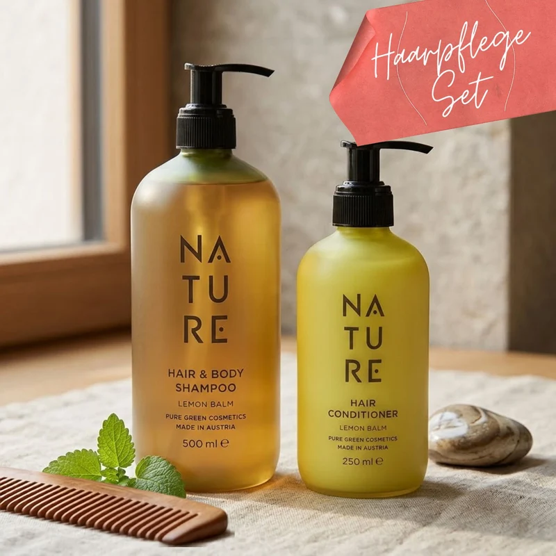 2er-Set 'Haarpflege' | Lemon Balm | Shampoo & Conditioner | tierversuchsfrei | vegan | Kunststoffgebinde mit Pumpfunktion | Made in Austria