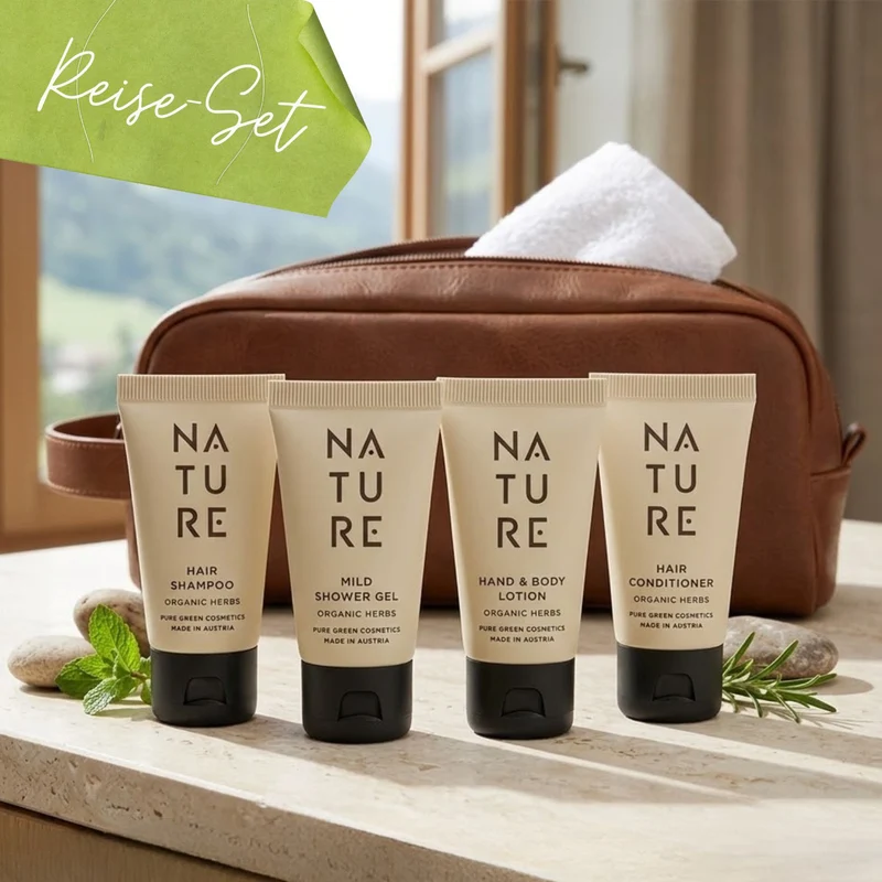 4er-Pflege-Set 'Voyage' | Organic Herbs | je 30 ml | tierversuchsfrei | vegan | Kunststofftube | Made in Austria