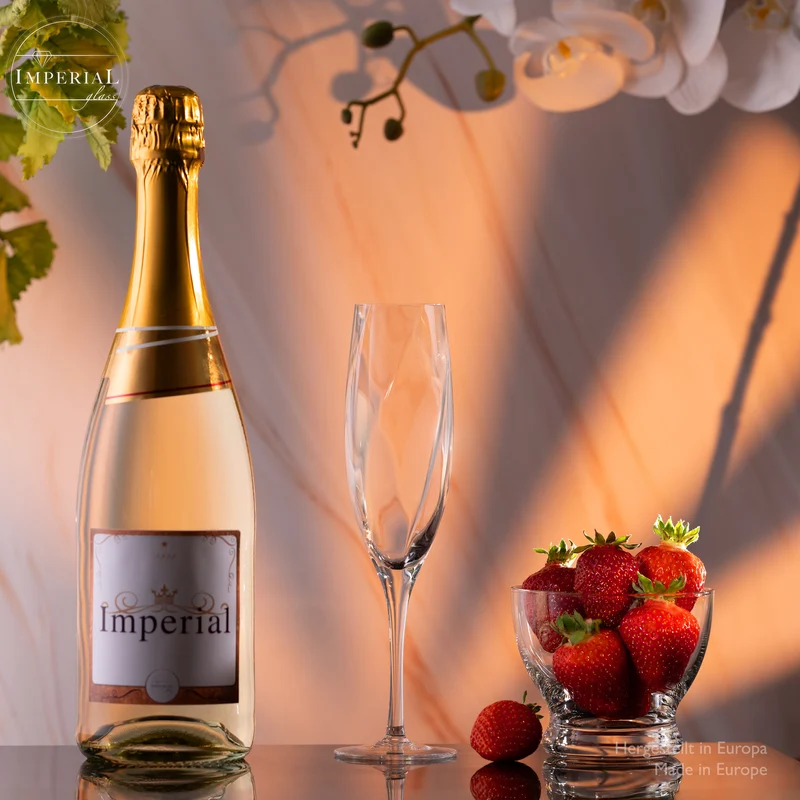 IMPERIAL glass gemusterte Sektkelche 170ml Set 2-Teilig Sektgläser "Glamour" aus Crystalline Glas Handarbeit