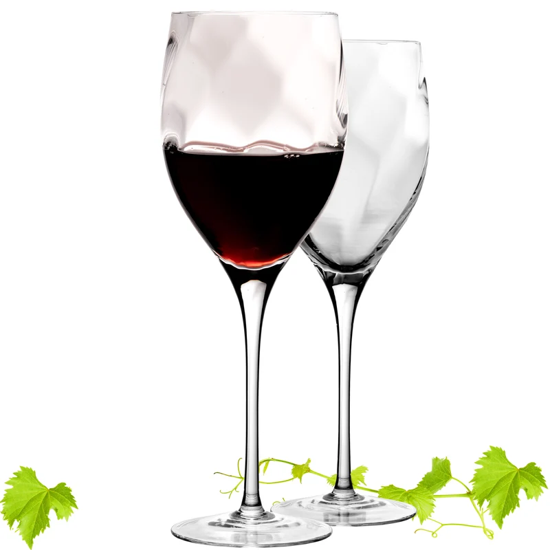 IMPERIAL glass Elegante Rotweingläser 350ml "Glamour" Set 2-Teilig Weingläser aus Crystalline Glas Handmade