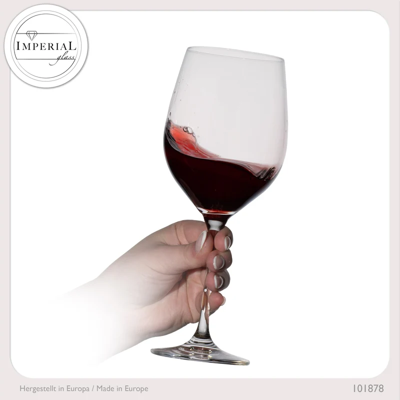 IMPERIAL glass Bauchige Rotweingläser 550ml Set 6-Teilig "Havanna" Burgundergläser aus Crystalline Glas