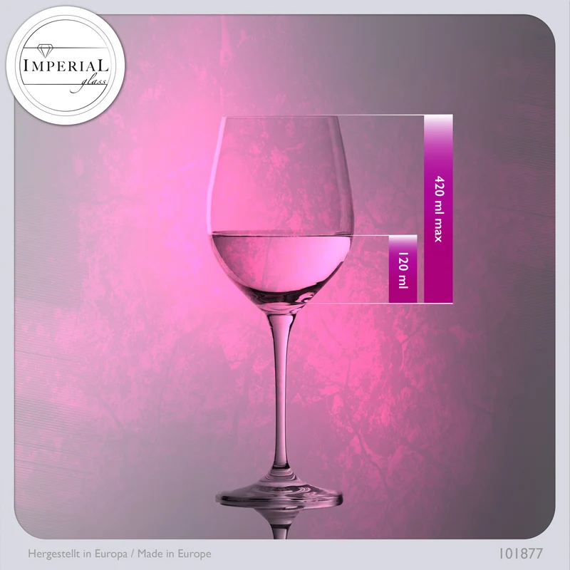 IMPERIAL glass Bauchige Weißweingläser 450ml Set 6-Teilig "Havanna" Weingläser aus Crystalline Glas