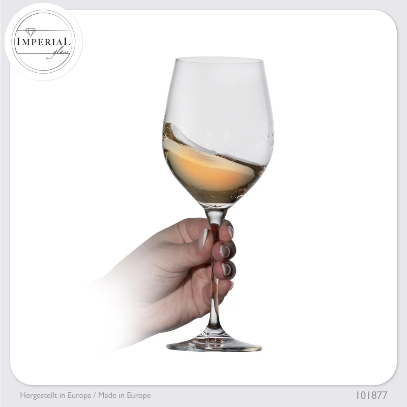 IMPERIAL glass Bauchige Weißweingläser 450ml Set 6-Teilig "Havanna" Weingläser aus Crystalline Glas