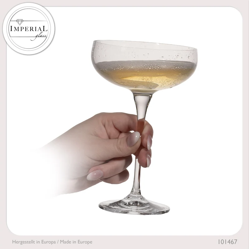 IMPERIAL glass Sektschalen 220ml "Havanna" Champagnergläser Set 6-Teilig Sektgläser aus Crystalline Glas