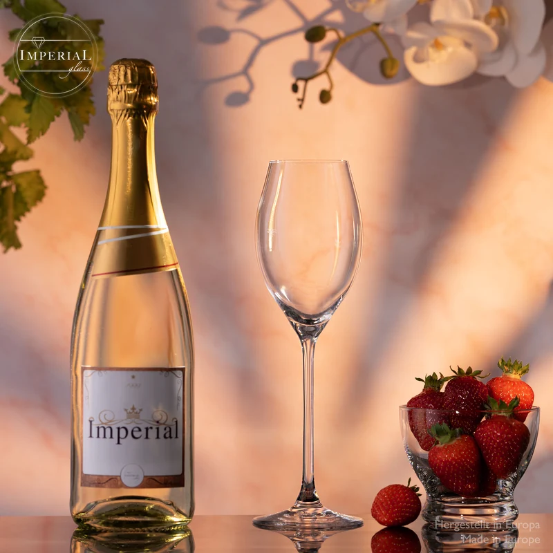 IMPERIAL glass Proseccogläser 230ml (max. 290ml) Set 6-Teilig "Havanna" Sektgläser aus Crystalline Glas Spülmaschinenfest