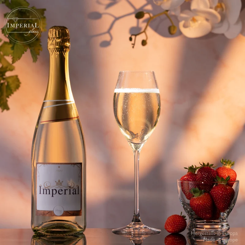 IMPERIAL glass Proseccogläser 230ml (max. 290ml) Set 6-Teilig "Havanna" Sektgläser aus Crystalline Glas Spülmaschinenfest