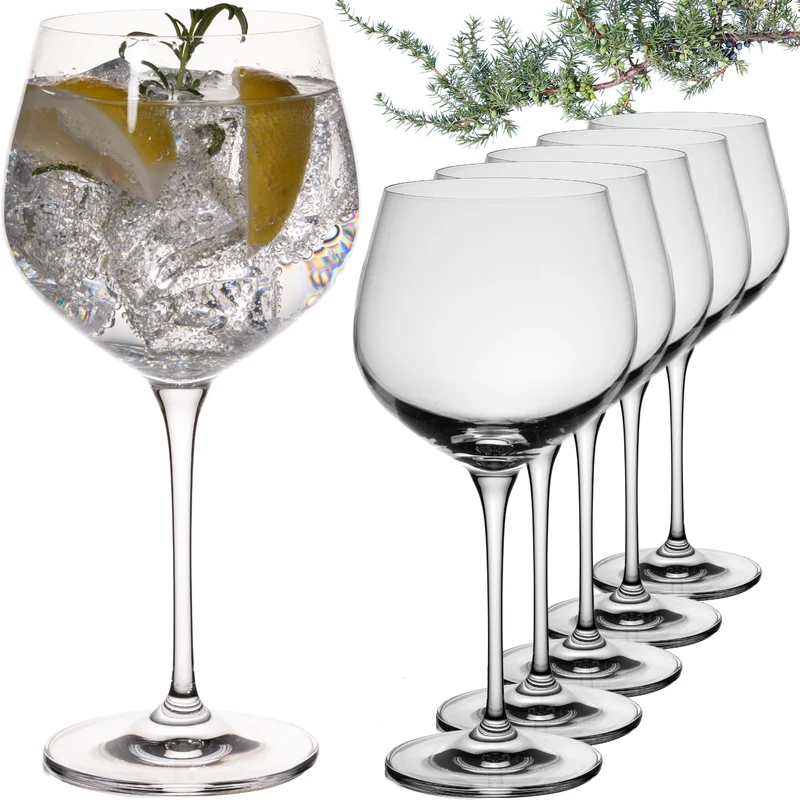 IMPERIAL glass Gin Tonic Gläser 6er Set 570ml bauchiges Gin Ballonglas aus Crystalline Glas Spülmaschinenfest