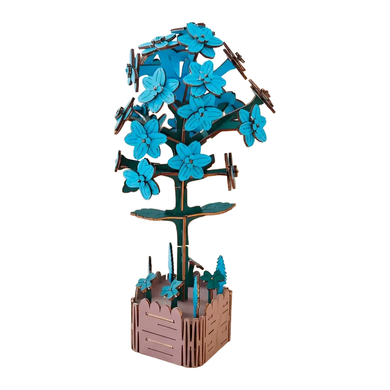 3D-Holzpuzzle 2er Set Veilchen & Hyazinthe