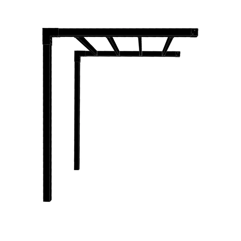 Pergola 'Arcade' | L 198 x B 189 x H 217 cm | Wandmontage | Holzpfosten | Beschläge feuerverzinkt | schwarz lackiert | Made in Europe